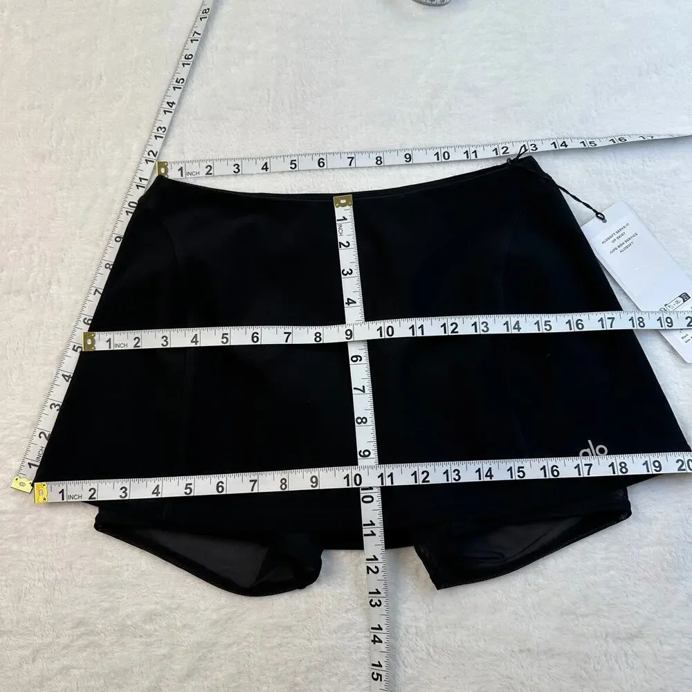 Alo Alosoft Serve It Up Skirt Black Size Extra Small NWT Tennis Padel w/ Shorts